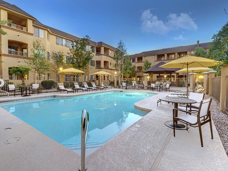 Pool & Pool Patio at Prescott Lakes Apartments in Prescott, AZ